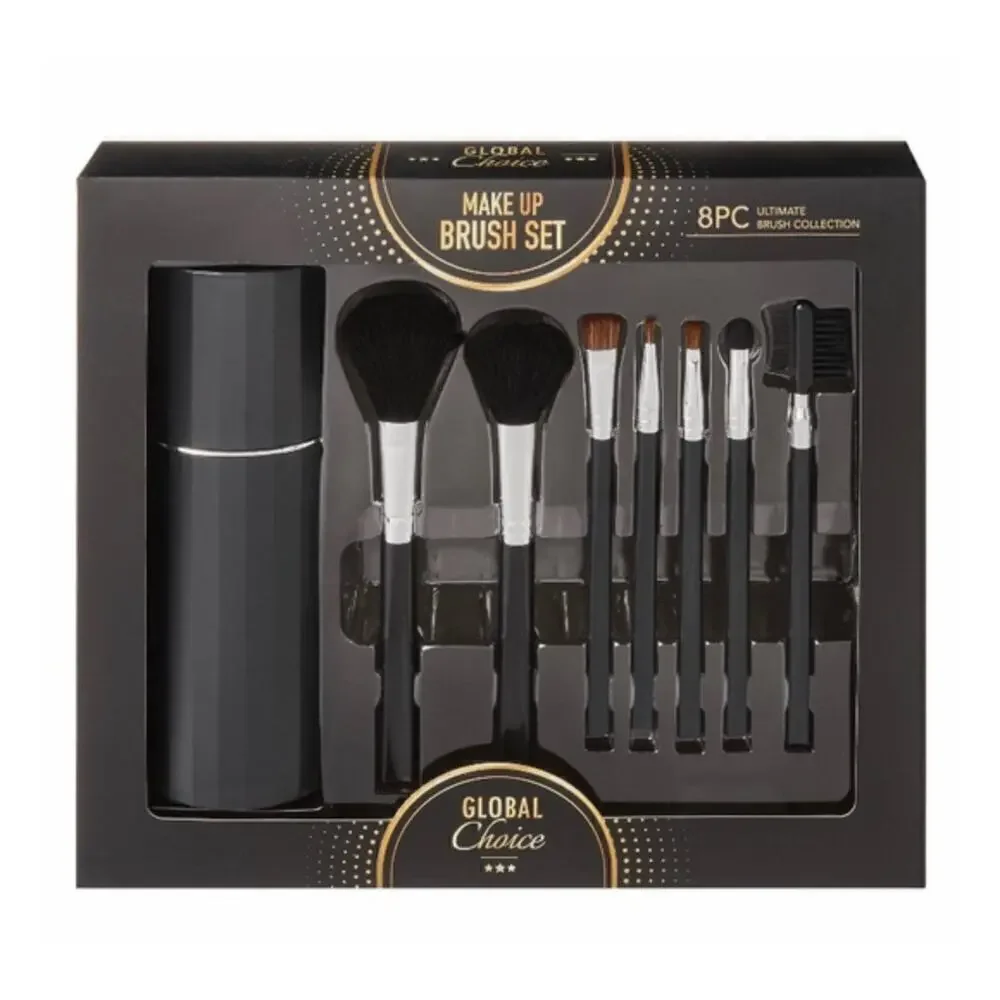 New! Women's 8-Piece Ultimate Collection Travel Case Gift Box Makeup Brush Set